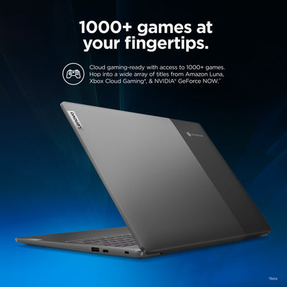Ideapad Gaming Chromebook Laptop, 16.0" WQXGA 2.5K IPS, Intel Core I3-1215U, 8GB RAM, 128GB Emmc, Storm Grey, 82V80009UX, Cloud Gaming