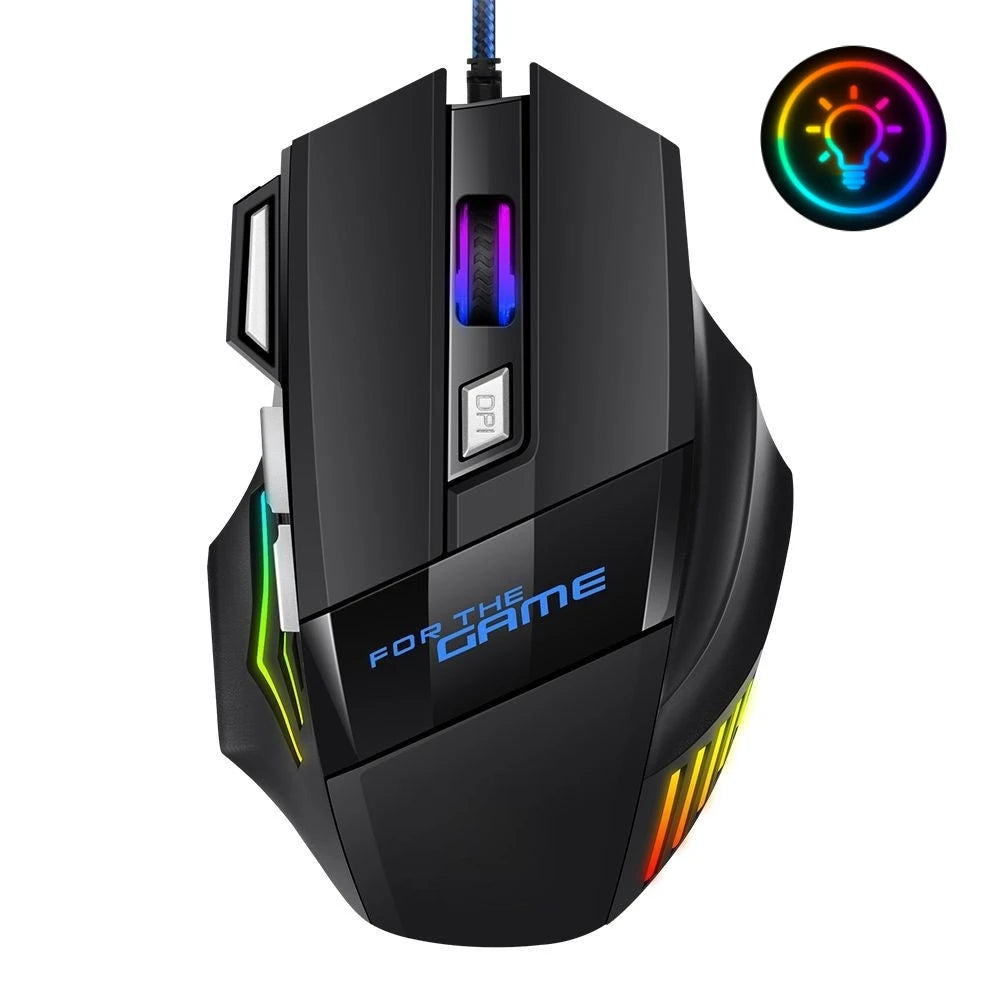 Wired Gaming Mouse USB Computer Mouse Gamer 7 Button RGB Backlit Ergonomic Mouse Backlight Game Mause Optical Mice for PC Gaming