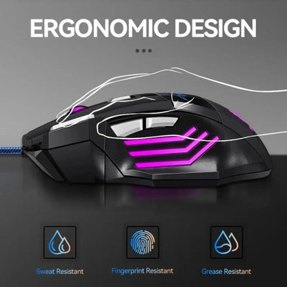 Wired Gaming Mouse USB Computer Mouse Gamer 7 Button RGB Backlit Ergonomic Mouse Backlight Game Mause Optical Mice for PC Gaming